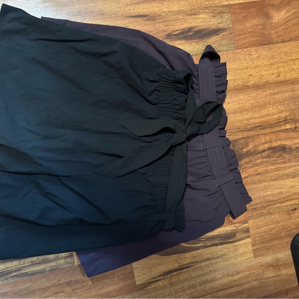 Black and Purple High-Waisted Shorts